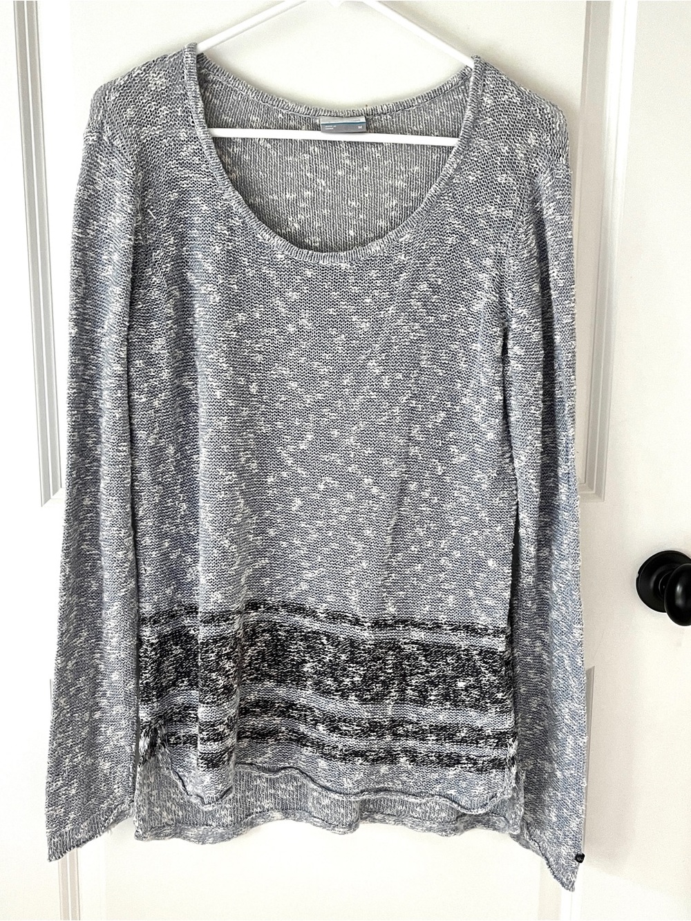 Columbia Marled Gray Scoop Neck Space Dye Knit Sweater Size M